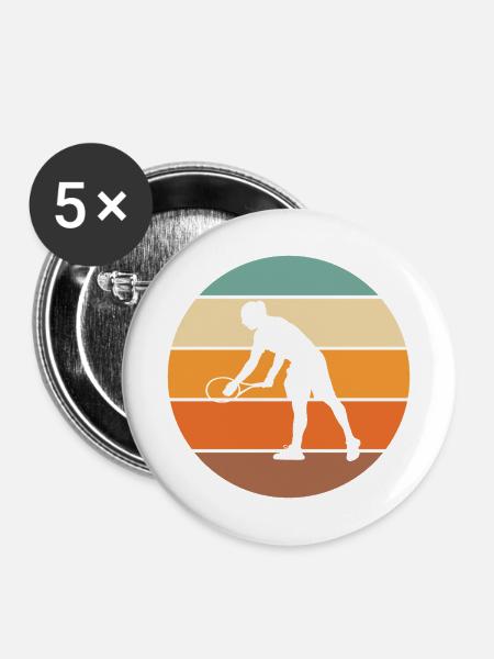 Tennis - Buttons mittel 32 mm (5er Pack) - Weiß