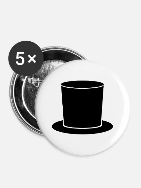 Zylinder - Buttons mittel 32 mm (5er Pack) - Weiß