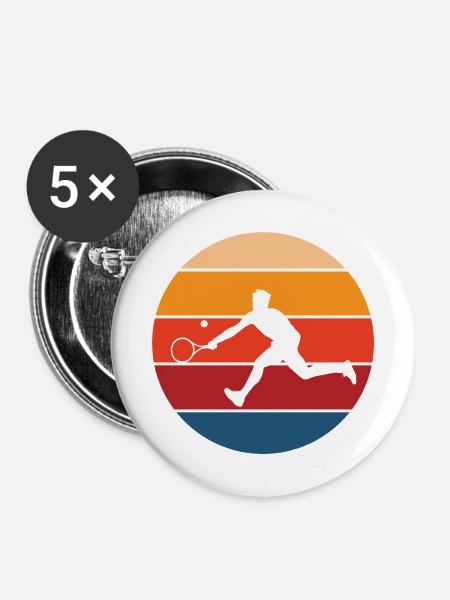 Tennis - Buttons mittel 32 mm (5er Pack) - Weiß