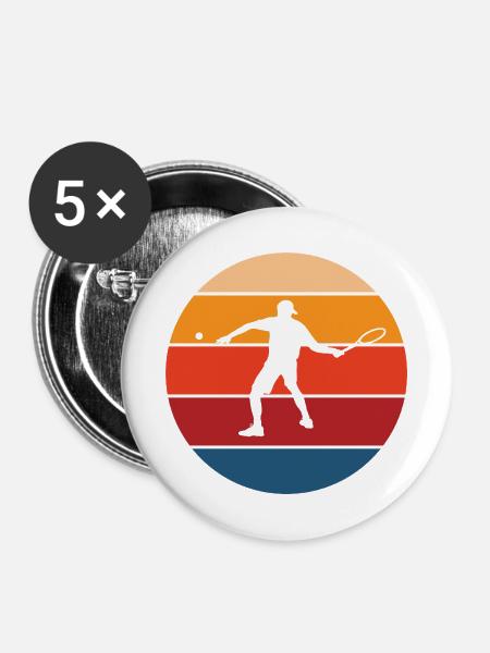 Tennis - Buttons mittel 32 mm (5er Pack) - Weiß