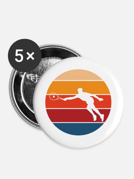 Tennis - Buttons mittel 32 mm (5er Pack) - Weiß