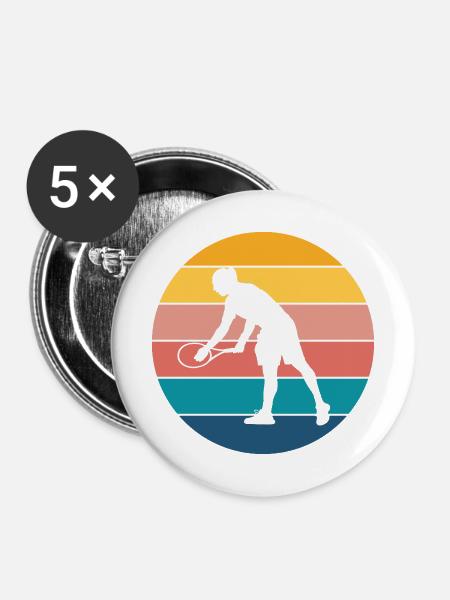 Tennis - Buttons mittel 32 mm (5er Pack) - Weiß