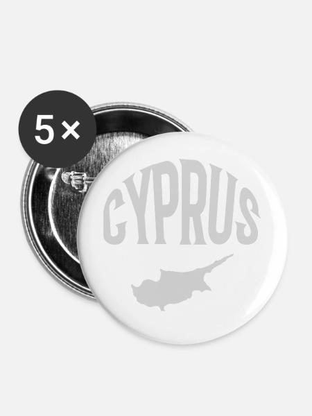 Cyprus - Buttons mittel 32 mm (5er Pack) - Weiß