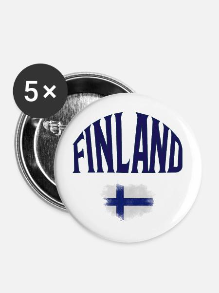 Finland - Buttons mittel 32 mm (5er Pack) - Weiß