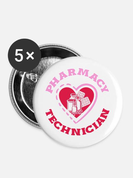Apotheker Pharmazeutisch-technischer - Buttons mittel 32 mm (5er Pack) - Weiß