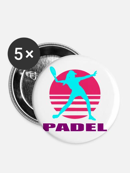 Padel - Buttons mittel 32 mm (5er Pack) - Weiß