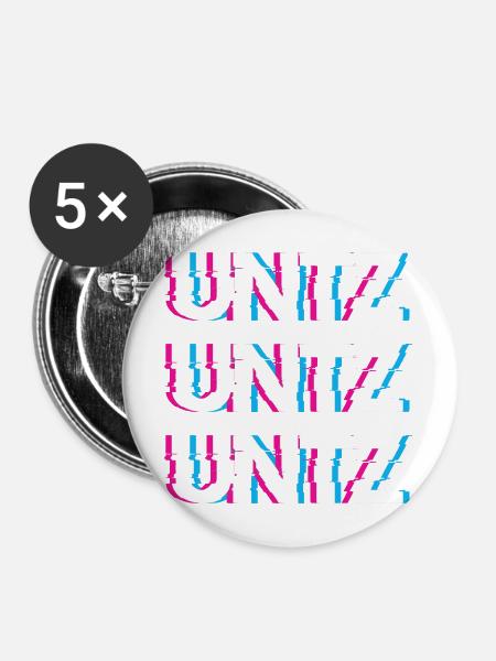 Hardtekk Tekk - Buttons mittel 32 mm (5er Pack) - Weiß