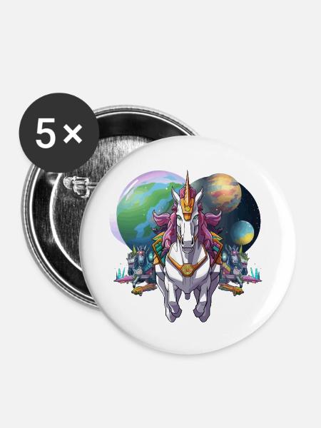 Galaktischer Mech-Pferdeheld - Buttons mittel 32 mm (5er Pack) - Weiß