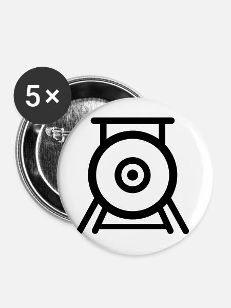 gong - Buttons mittel 32 mm (5er Pack) - Weiß