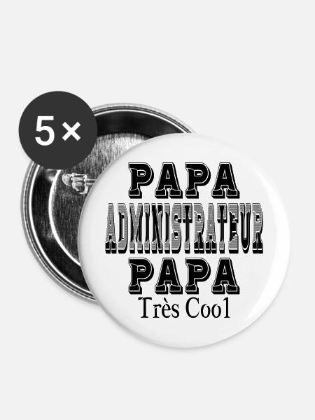 Papa Administrator Sehr cooler Papa - Buttons mittel 32 mm (5er Pack) - Weiß