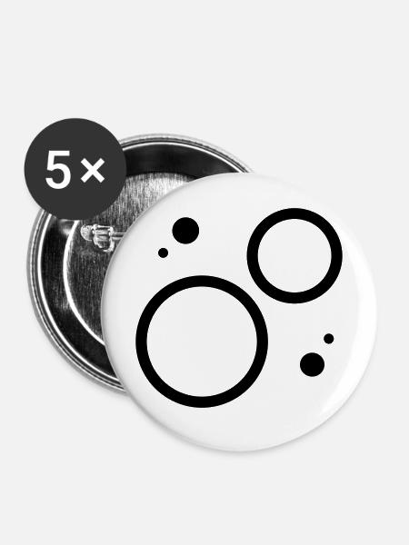 Schwerkraft - Buttons mittel 32 mm (5er Pack) - Weiß