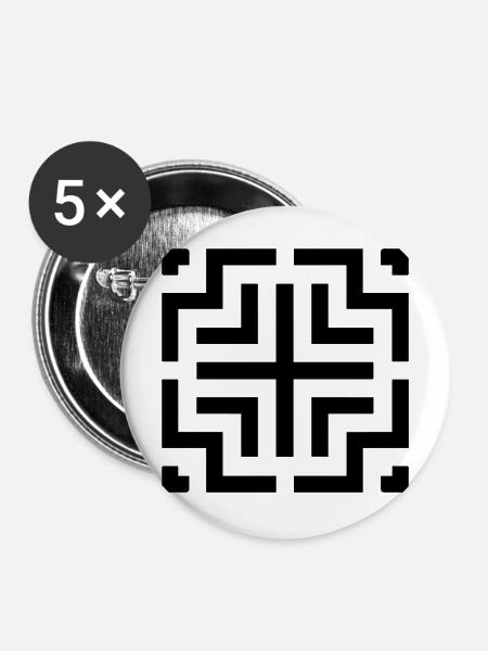 Escape-Spiel - Buttons mittel 32 mm (5er Pack) - Weiß