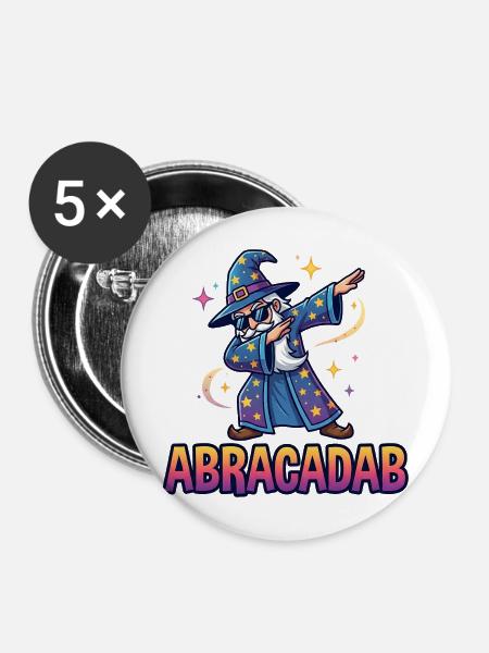 Abracadab Wizard Fantasy Meme - Buttons mittel 32 mm (5er Pack) - Weiß