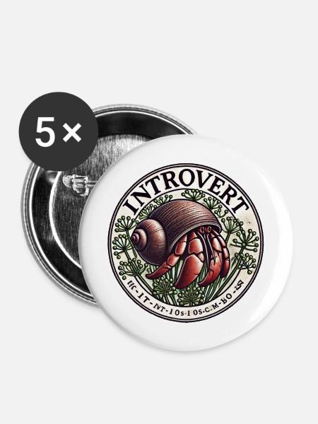 Introvertiertes Schneckenabzeichen - Buttons mittel 32 mm (5er Pack) - Weiß