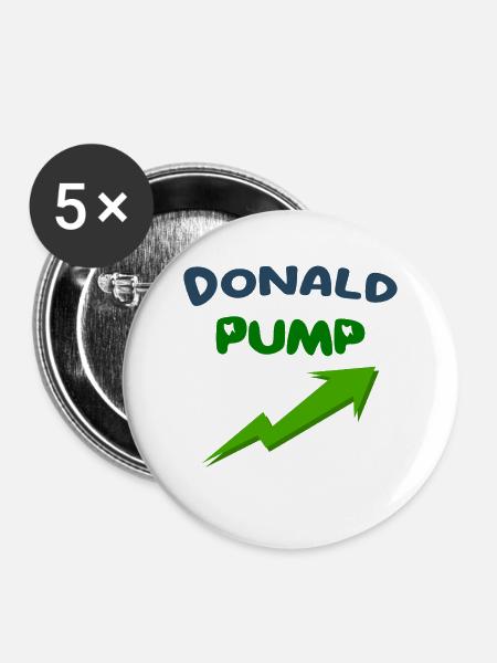 Donald PUMP - Buttons mittel 32 mm (5er Pack) - Weiß