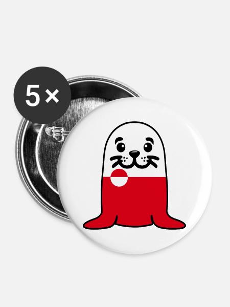 Robbe Grönland - Buttons mittel 32 mm (5er Pack) - Weiß