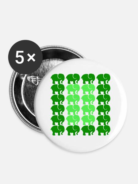 ELEFANT - Buttons mittel 32 mm (5er Pack) - Weiß