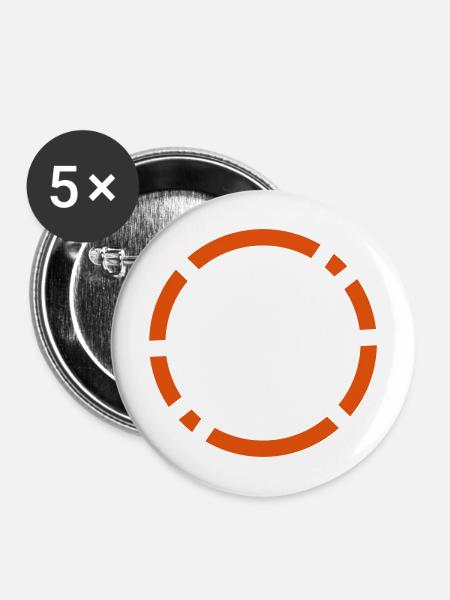 Kreis-Logo-Design - Buttons mittel 32 mm (5er Pack) - Weiß