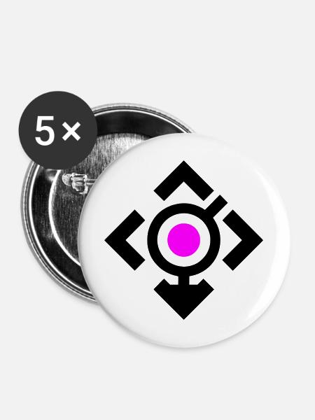 LGBT-Symbol - Buttons mittel 32 mm (5er Pack) - Weiß