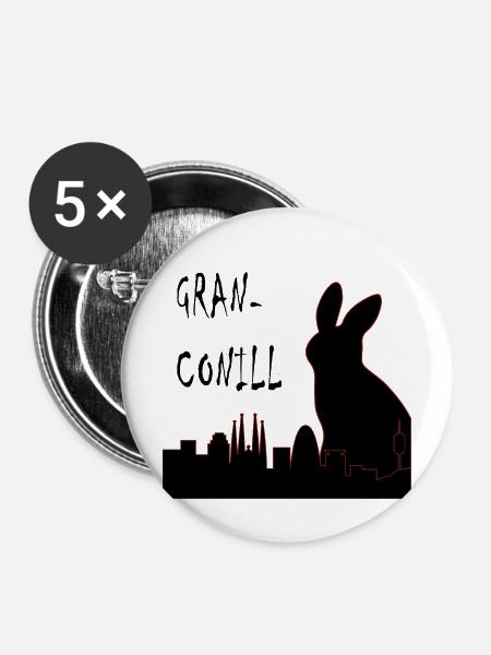 Granconill in Barcelona - Buttons mittel 32 mm (5er Pack) - Weiß