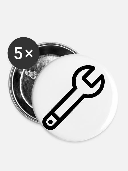 DIY-Schlüssel - Buttons mittel 32 mm (5er Pack) - Weiß