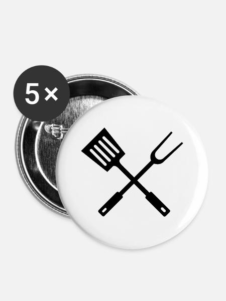 BBQ-Grillbesteck - Buttons mittel 32 mm (5er Pack) - Weiß