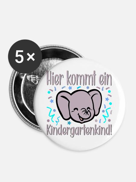 Kleinkinder Kindergartenkind - Buttons mittel 32 mm (5er Pack) - Weiß