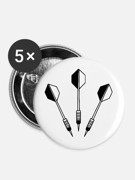 Dartpfeile - Buttons mittel 32 mm (5er Pack) - Weiß