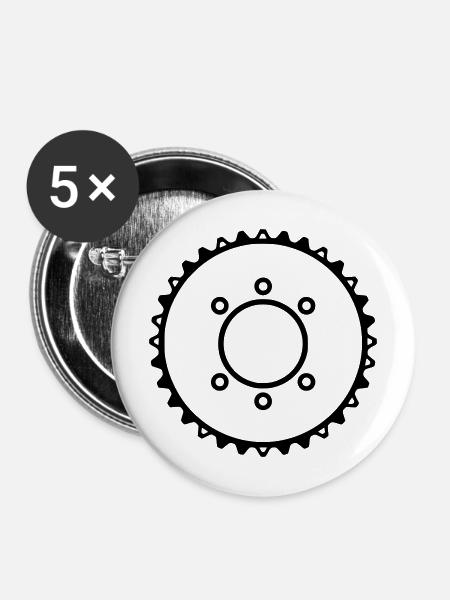 Kettenblatt Ritzel Antrieb - Buttons mittel 32 mm (5er Pack) - Weiß