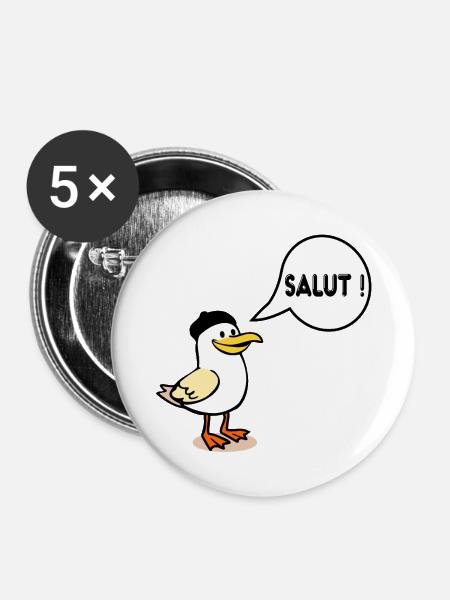 Möwenmütze Hi - Buttons mittel 32 mm (5er Pack) - Weiß