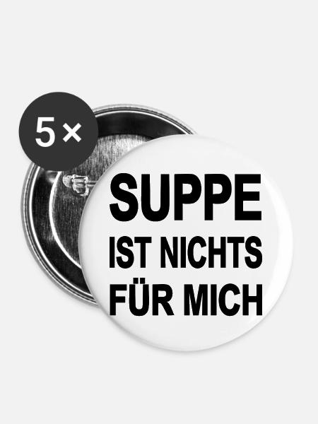 Suppe - Buttons mittel 32 mm (5er Pack) - Weiß