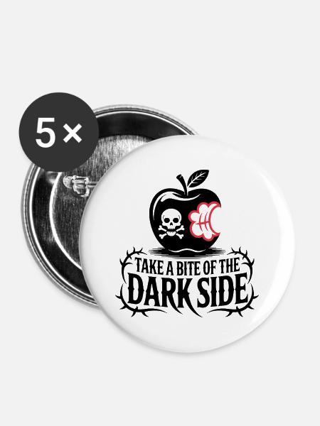 Düsterer Apfel mit Biss Design - Buttons mittel 32 mm (5er Pack) - Weiß