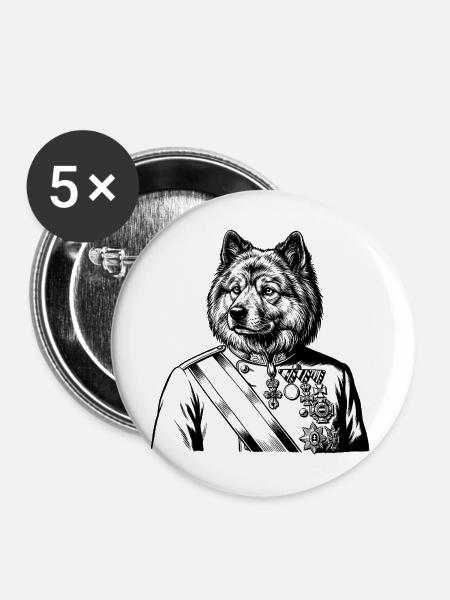 Eurasier | Royal - Buttons mittel 32 mm (5er Pack) - Weiß