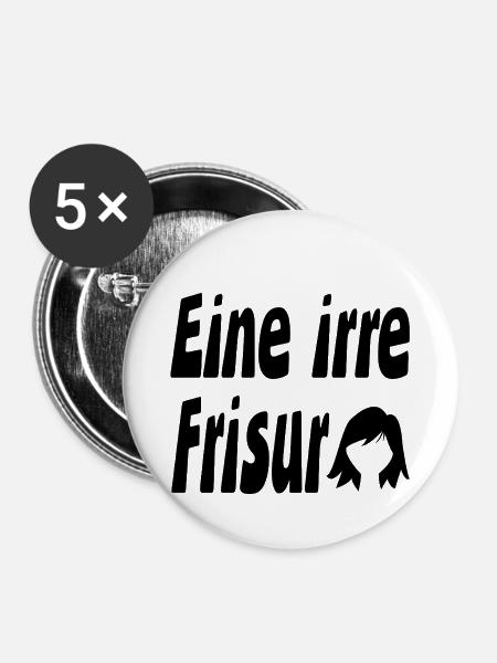 Frisur - Buttons mittel 32 mm (5er Pack) - Weiß