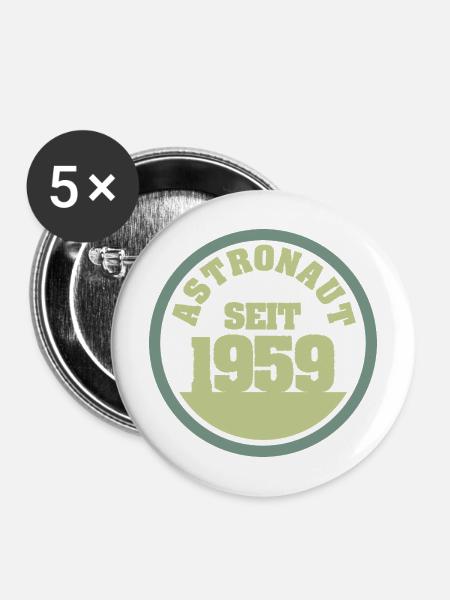 Astronaut 1959 - Buttons mittel 32 mm (5er Pack) - Weiß