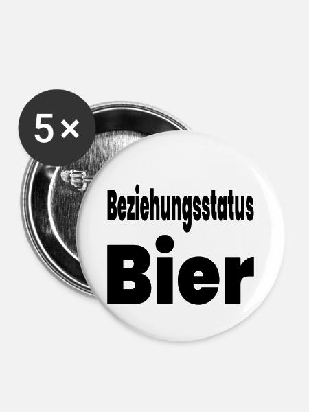Bier - Buttons mittel 32 mm (5er Pack) - Weiß