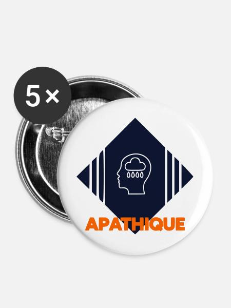 apathisch - Buttons mittel 32 mm (5er Pack) - Weiß