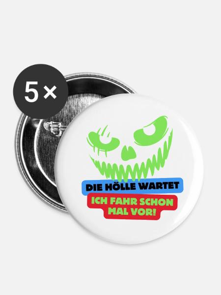 Biker - Buttons mittel 32 mm (5er Pack) - Weiß