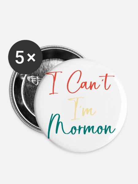 Mormonen - Buttons mittel 32 mm (5er Pack) - Weiß