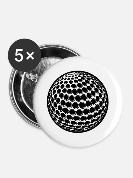 Golfball - Buttons mittel 32 mm (5er Pack) - Weiß