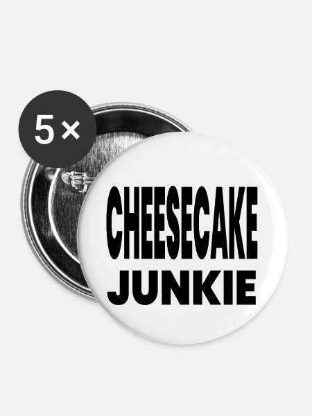 Käsekuchen - Buttons mittel 32 mm (5er Pack) - Weiß