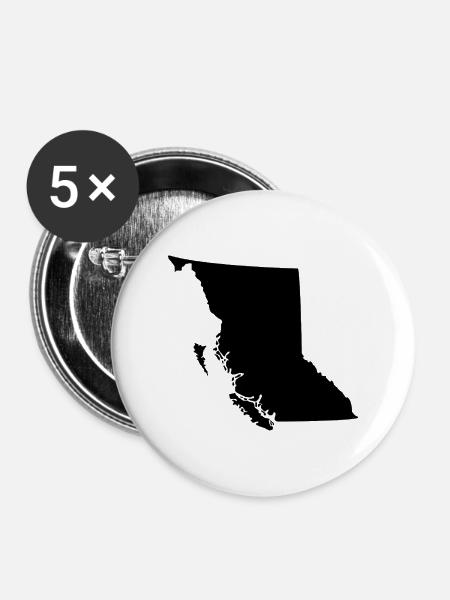 British Columbia - Buttons mittel 32 mm (5er Pack) - Weiß