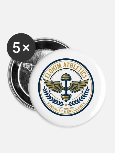 Elohim Hebrew Israelite - Buttons mittel 32 mm (5er Pack) - Weiß