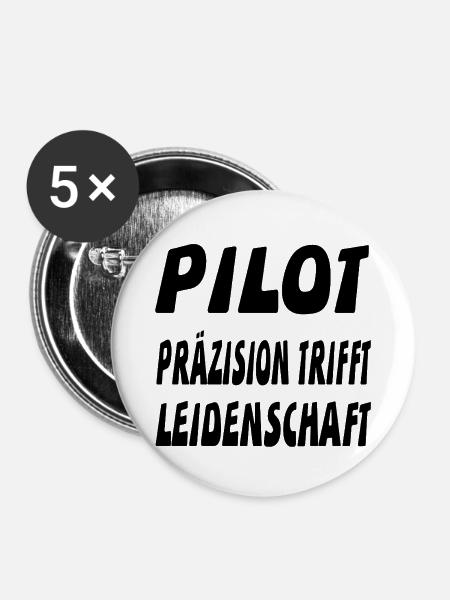 Pilot - Buttons mittel 32 mm (5er Pack) - Weiß
