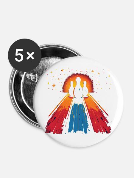 Bowling Vaporwave - Buttons mittel 32 mm (5er Pack) - Weiß