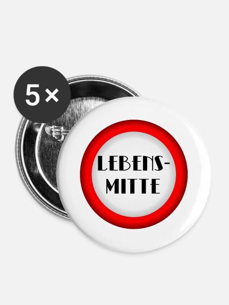 Lebensmitte Menopause - Buttons mittel 32 mm (5er Pack) - Weiß