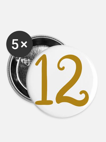 12 - Buttons mittel 32 mm (5er Pack) - Weiß