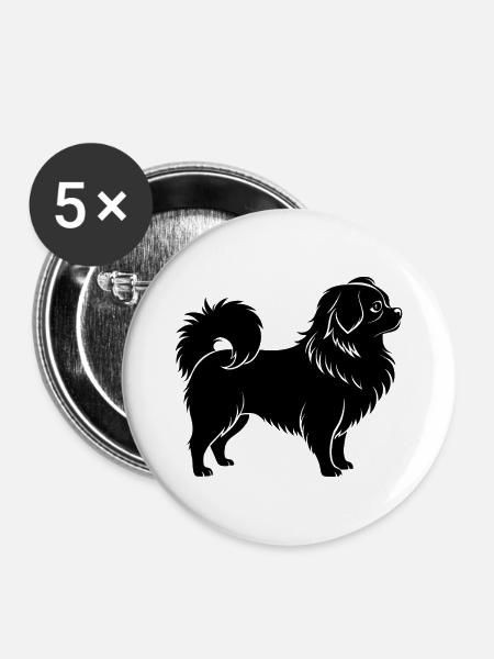 Pekinger - Buttons mittel 32 mm (5er Pack) - Weiß