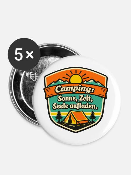 Camper - Buttons mittel 32 mm (5er Pack) - Weiß