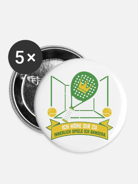 Innerlich immer Bandera — Padel 2026 - Buttons mittel 32 mm (5er Pack) - Weiß